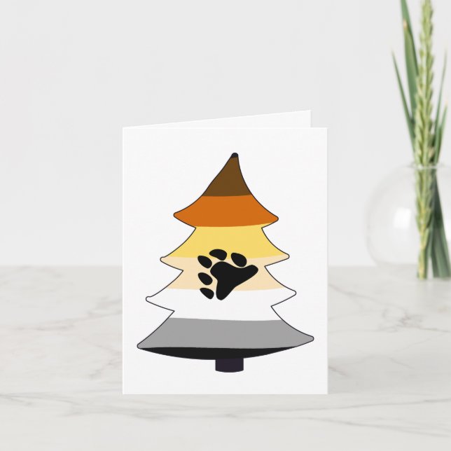 Bear Pride Holigay Tree Feiertagskarte (Vorderseite)