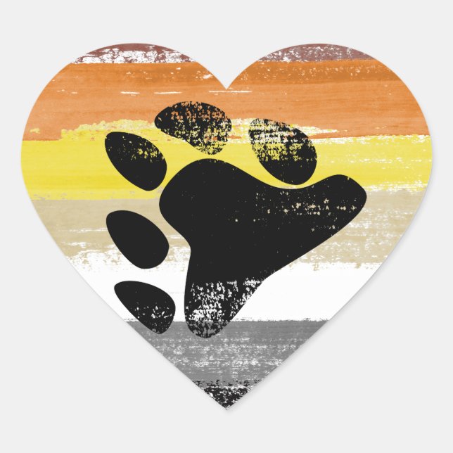 Bear Pride Paint Herz-Aufkleber (Vorderseite)