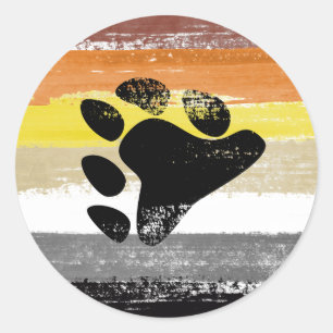 Bear Pride Paint Runder Aufkleber