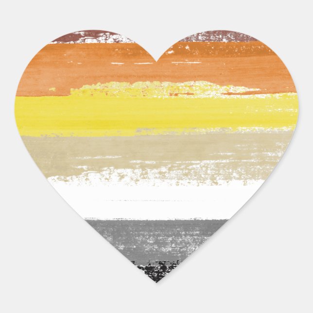 Bear Pride Paint Streifen Herz-Aufkleber (Vorderseite)