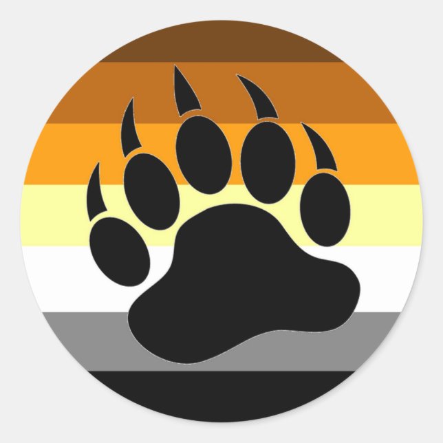 Bear Pride Paw Runder Aufkleber (Vorderseite)