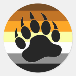 Bear Pride Paw Runder Aufkleber