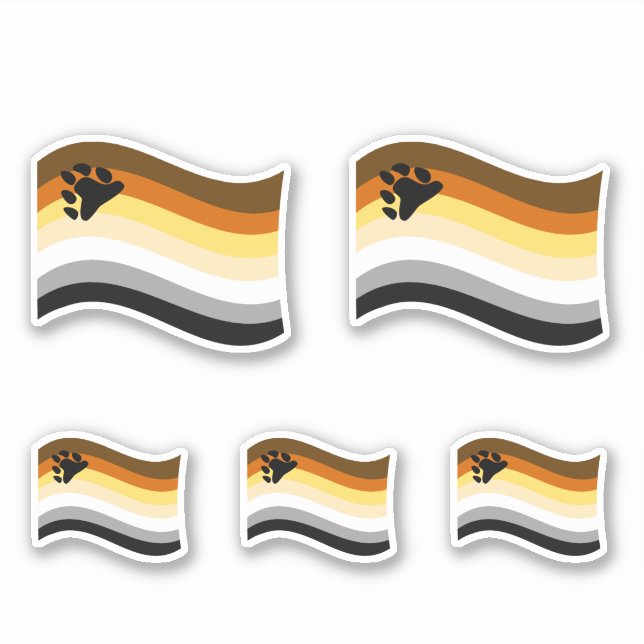 Bear Pride Paw Wavy Flag Aufkleber (Vorderseite)