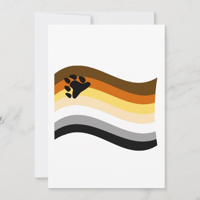 Bear Pride Paw Wavy Flag Feiertagskarte (Vorderseite)