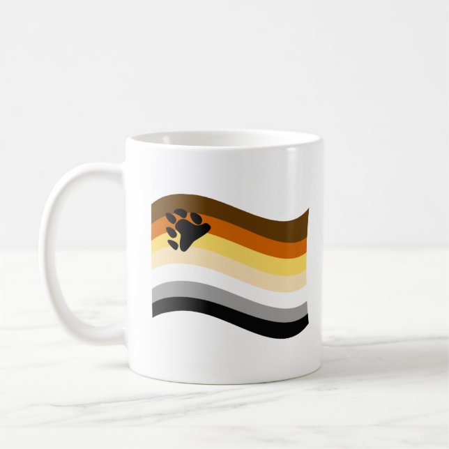 Bear Pride Paw Wavy Flag Kaffeetasse (Links)