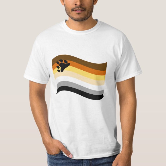 Bear Pride Paw Wavy Flag T-Shirt (Vorderseite)