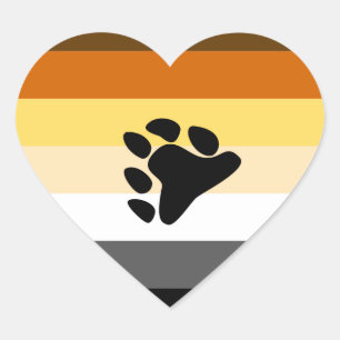 BEAR PRIDE STRIPED PAY HORIZONTAL Herz-Aufkleber