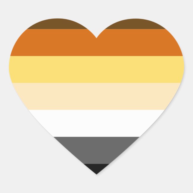 BEAR PRIDE STRIPES DESIGN Herz-Aufkleber (Vorderseite)