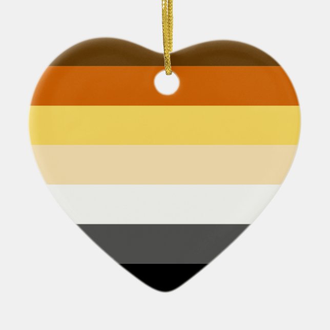 BEAR PRIDE STRIPES DESIGN KERAMIK ORNAMENT (Vorne)