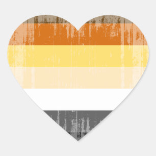 BEAR PRIDE STRIPES DISTRESSEKTOR DESIGN Herz-Aufkleber