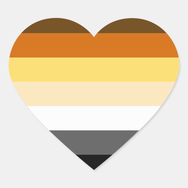 BEAR PRIDE STRIPES Herz-Aufkleber (Vorderseite)
