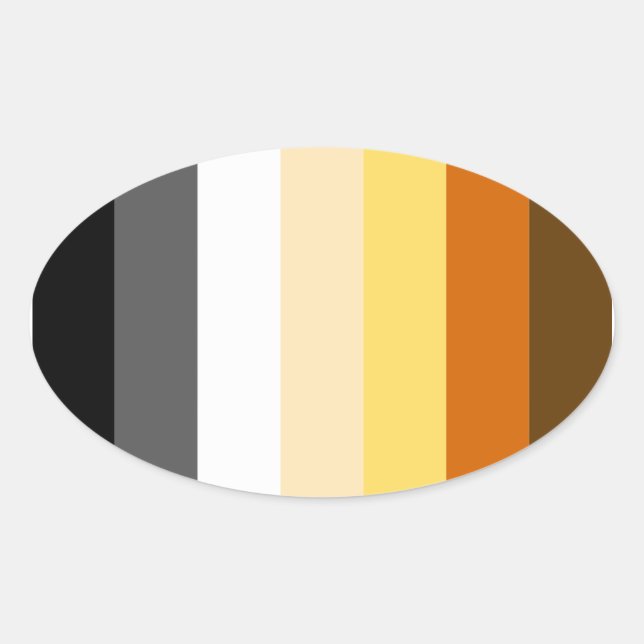 BEAR PRIDE STRIPES OVALER AUFKLEBER (Vorderseite)