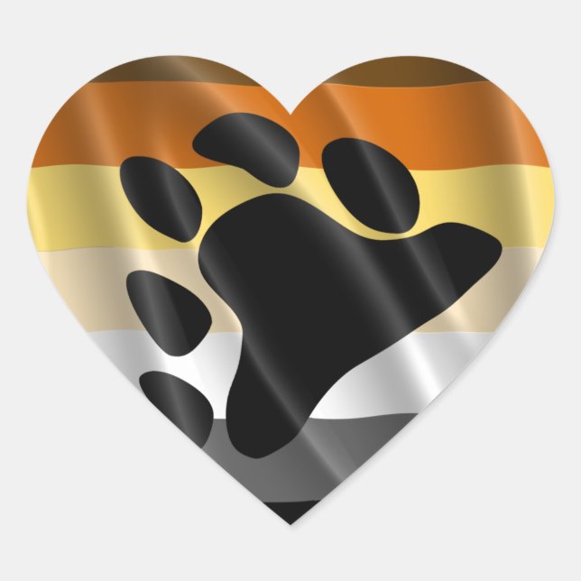 BEAR PRIDE WAVY DESIGN Herz-Aufkleber (Vorderseite)