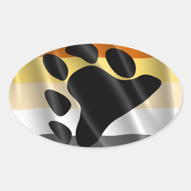BEAR PRIDE WAVY DESIGN OVALER AUFKLEBER (Vorderseite)