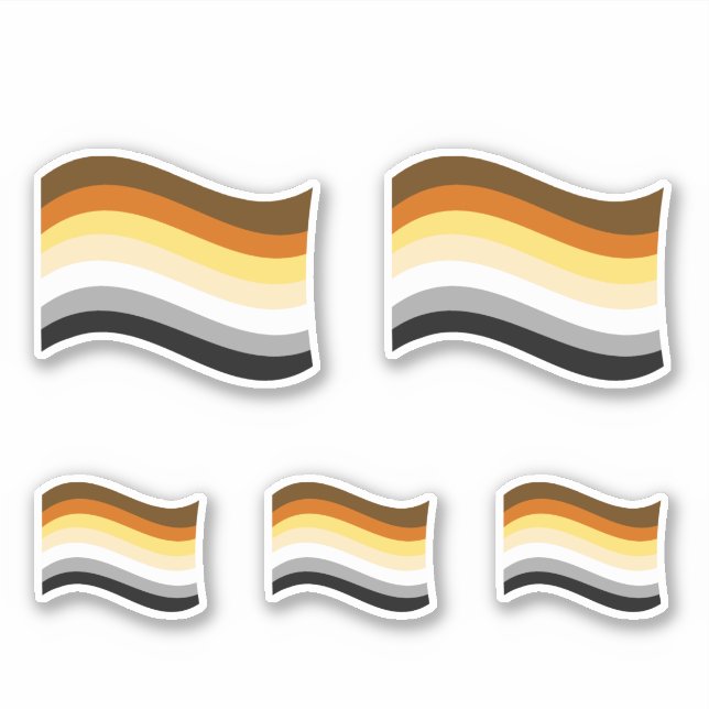 Bear Pride Wavy Flag Aufkleber (Vorderseite)