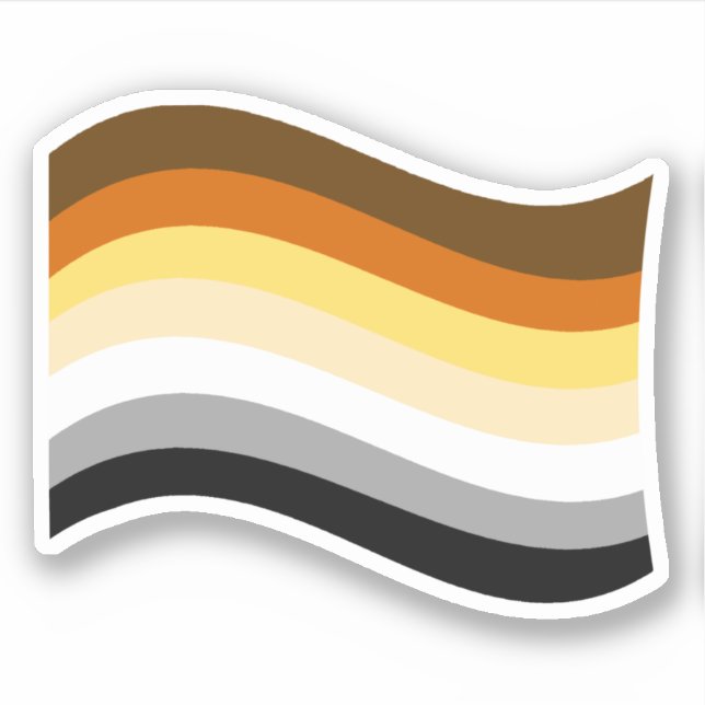 Bear Pride Wavy Flag Aufkleber (Vorderseite)