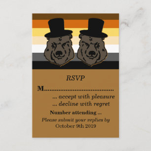 Bear Pride Wedding RSVP für Gay Grooms Einladung
