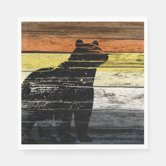 Bear Pride Wood Art Serviette (Vorderseite)