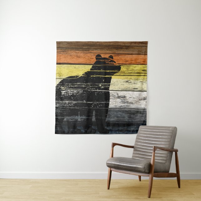 Bear Pride Wood Art Wandteppich (Beispiel)