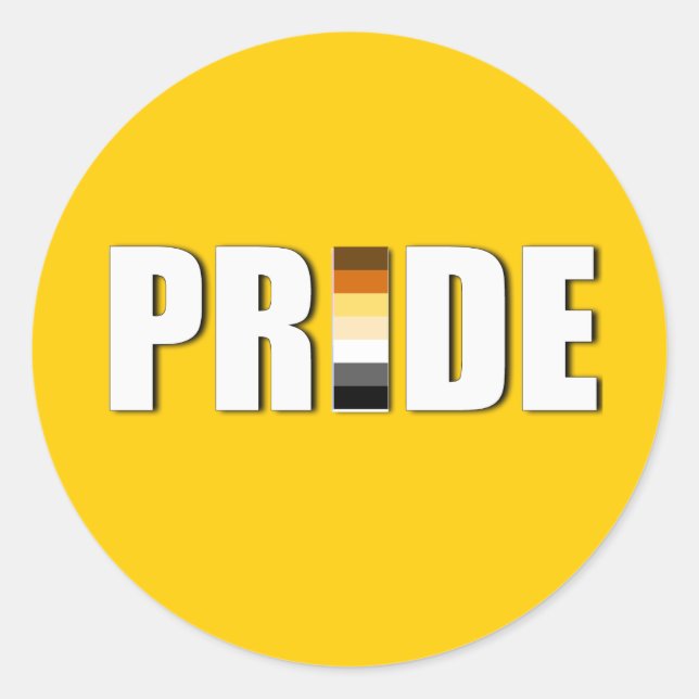 BEAR PRIDE WORT FLAG RUNDER AUFKLEBER (Vorderseite)