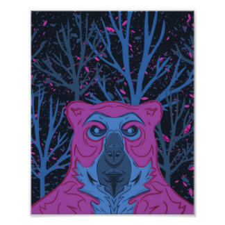 BEAR PURPLE FOTODRUCK