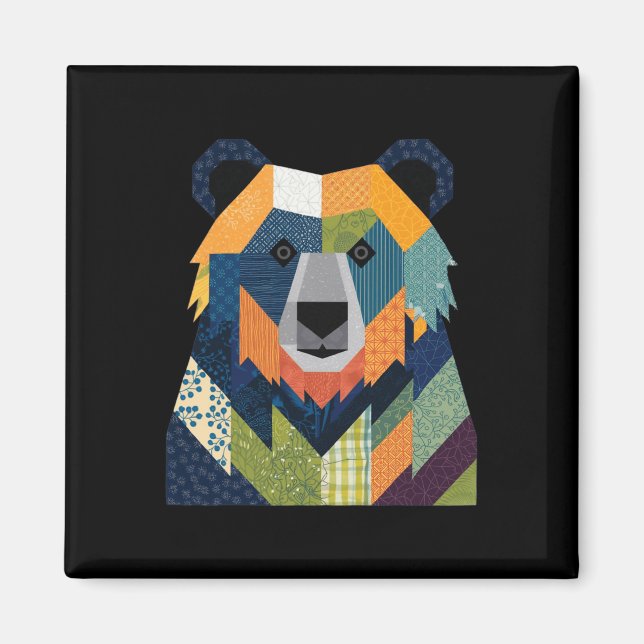 Bear Quilt Muster für das Quilter Sewi-Quilter-Qui Magnet (Vorne)