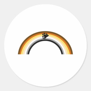 Bear Rainbow Runder Aufkleber