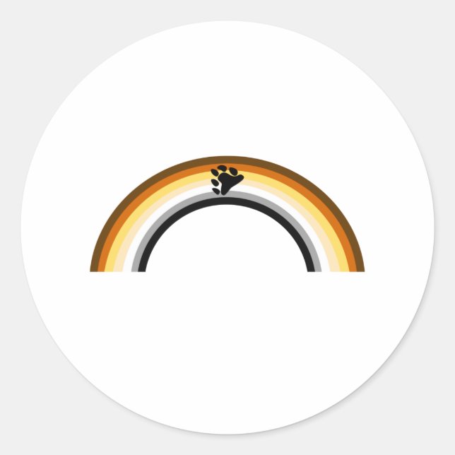 Bear Rainbow Runder Aufkleber (Vorderseite)