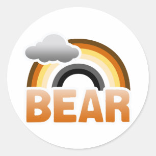 BEAR RAINBOW RUNDER AUFKLEBER