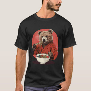 Bear Ramen Kimono Karate Japanischer Noodles Bär R T-Shirt