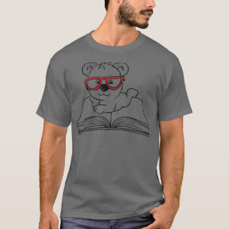 Bear Reading Funny Literature Lazy Premium  T-Shirt