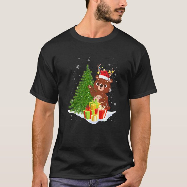 Bear Reindeer Santa Weihnachten Kostümtanz auf Sch T-Shirt (Vorderseite)