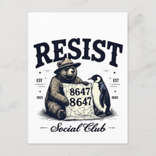 Bear Resist Protect National Park Anti Trump 8647 Ankündigungspostkarte