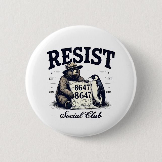 Bear Resist Protect National Park Anti Trump 8647 Button (Vorderseite)