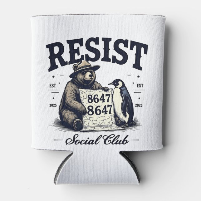 Bear Resist Protect National Park Anti Trump 8647 Dosenkühler (Vorderseite)