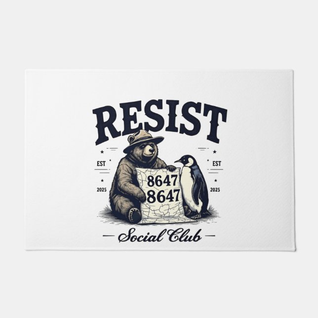 Bear Resist Protect National Park Anti Trump 8647 Fußmatte (Vorderseite)