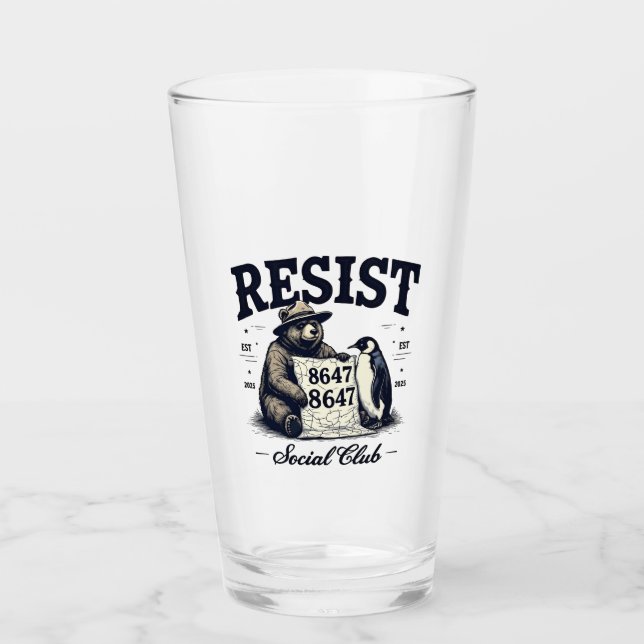 Bear Resist Protect National Park Anti Trump 8647 Glas (Vorderseite)
