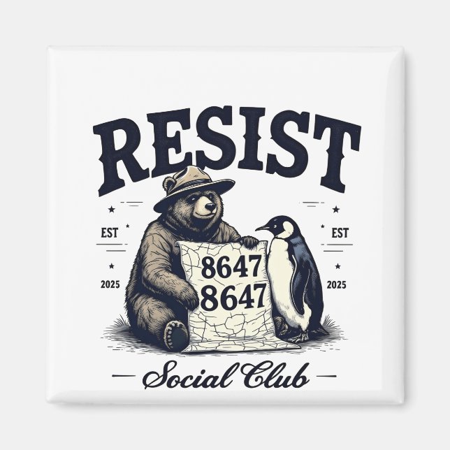Bear Resist Protect National Park Anti Trump 8647 Magnet (Vorne)