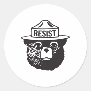 Bear Resist Protect National Park Anti Trump 8647 Runder Aufkleber