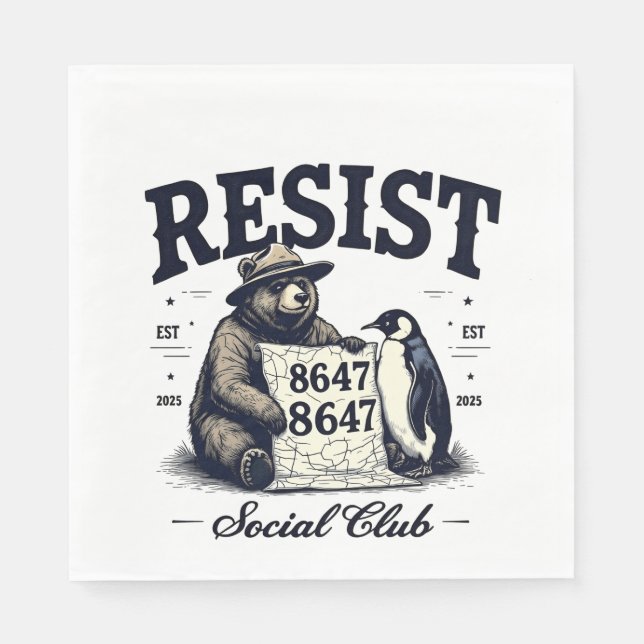Bear Resist Protect National Park Anti Trump 8647 Serviette (Vorderseite)
