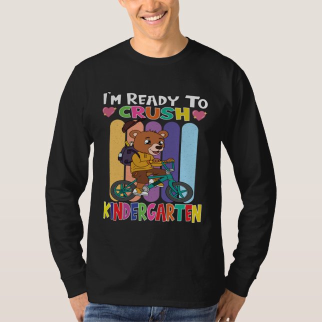 Bear Rinding A Bicycle I m Ready To Crush Kinderga T-Shirt (Vorderseite)