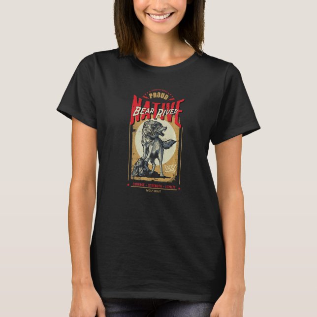 Bear River Native American Indian Born Wolf Spirit T-Shirt (Vorderseite)