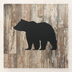 Bear Rustic Wilderness Decor Glass Untersetzer