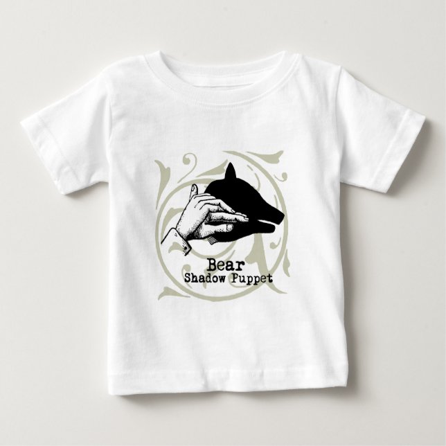 Bear Shadow Puppet Hand Vintag Baby T-shirt (Vorderseite)