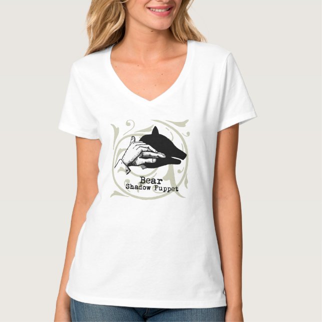 Bear Shadow Puppet Hand Vintag T-Shirt (Vorderseite)