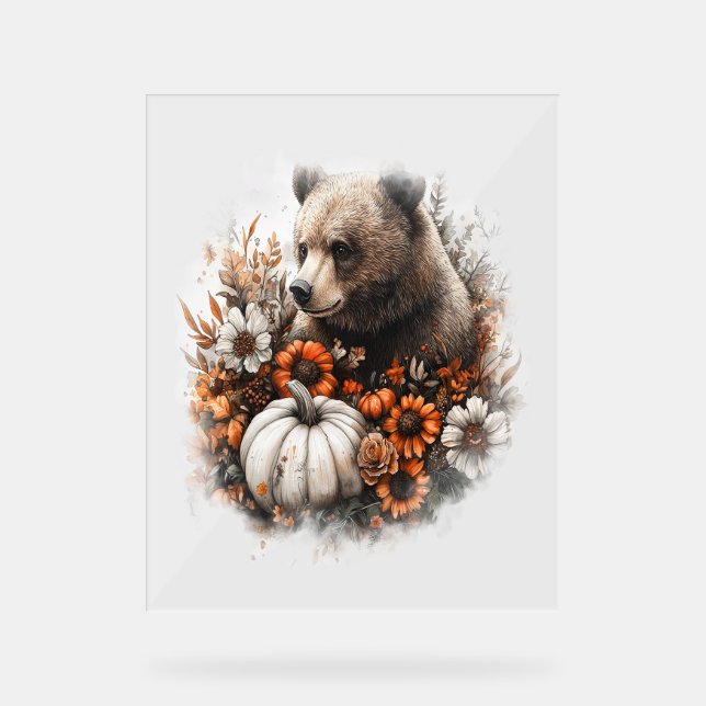 Bear Shirt Country Pumpkin Acrylschild (Vorderseite)