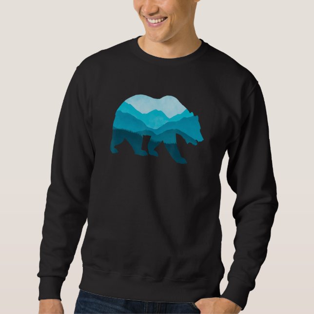 Bear Silhouette Outdoor Landscape Wildlife Forest  Sweatshirt (Vorderseite)