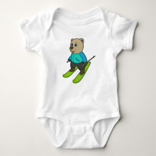 Bear Skier Ski Baby Strampler