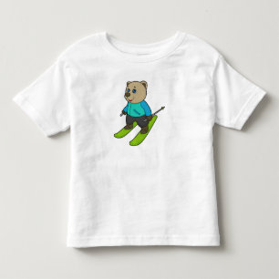 Bear Skier Ski Kleinkind T-shirt