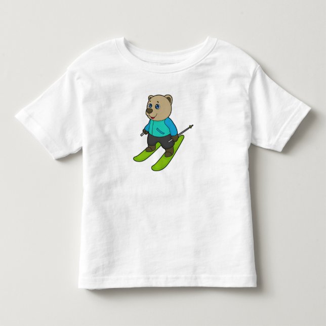 Bear Skier Ski Kleinkind T-shirt (Vorderseite)